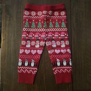 Children’s Place thick winter/Christmas leggings 18-24M like new!